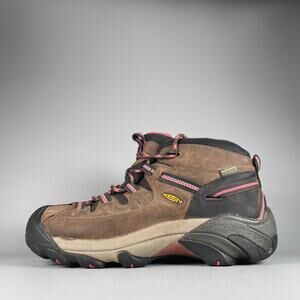 Keen Targhee II Women 9.5 Brown Leather Mid Outdoor Waterproof Hiking Boots Shoe